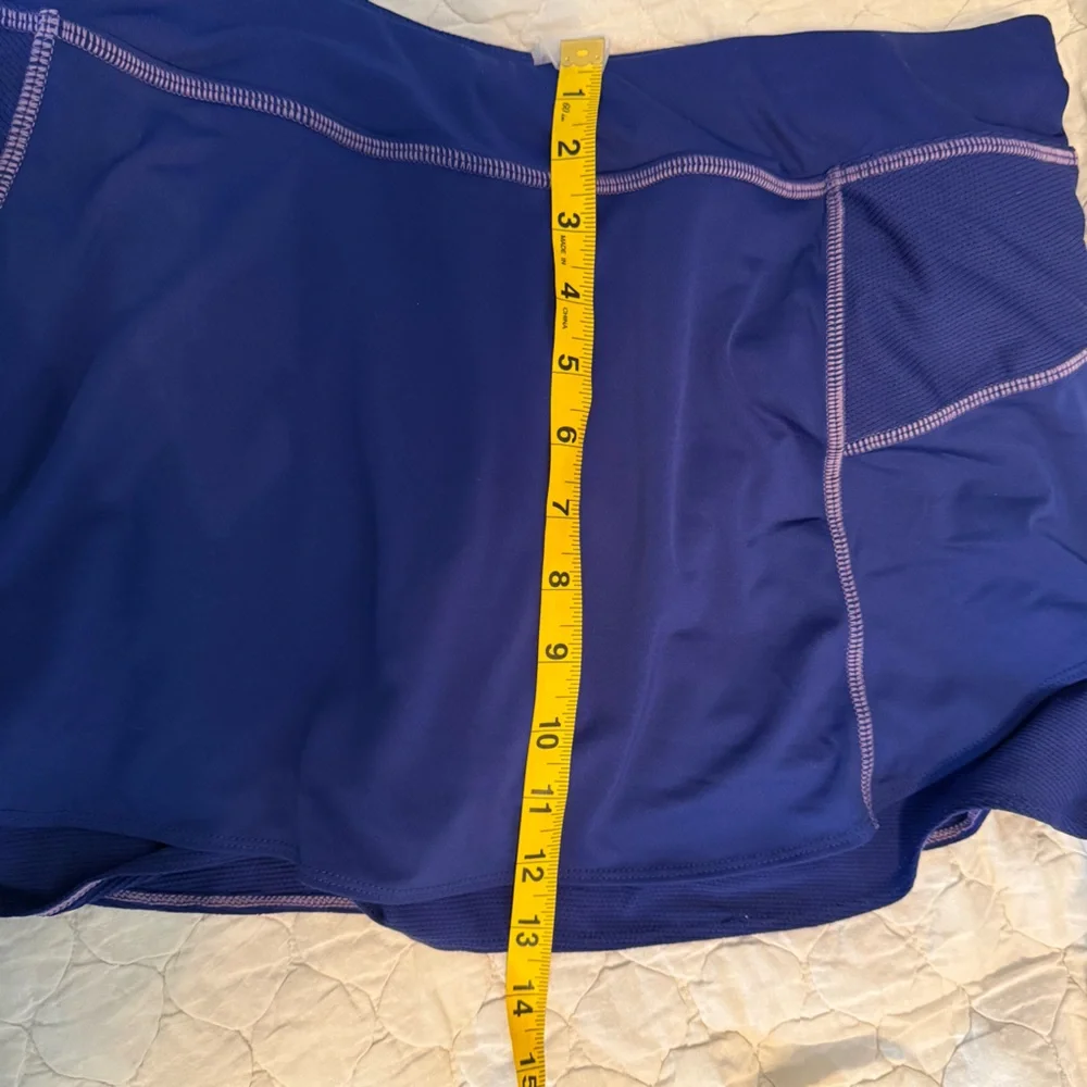 Athleta Size Large Royal Blue Bustle Skort Skirt Pockets Tennis Activewear Women